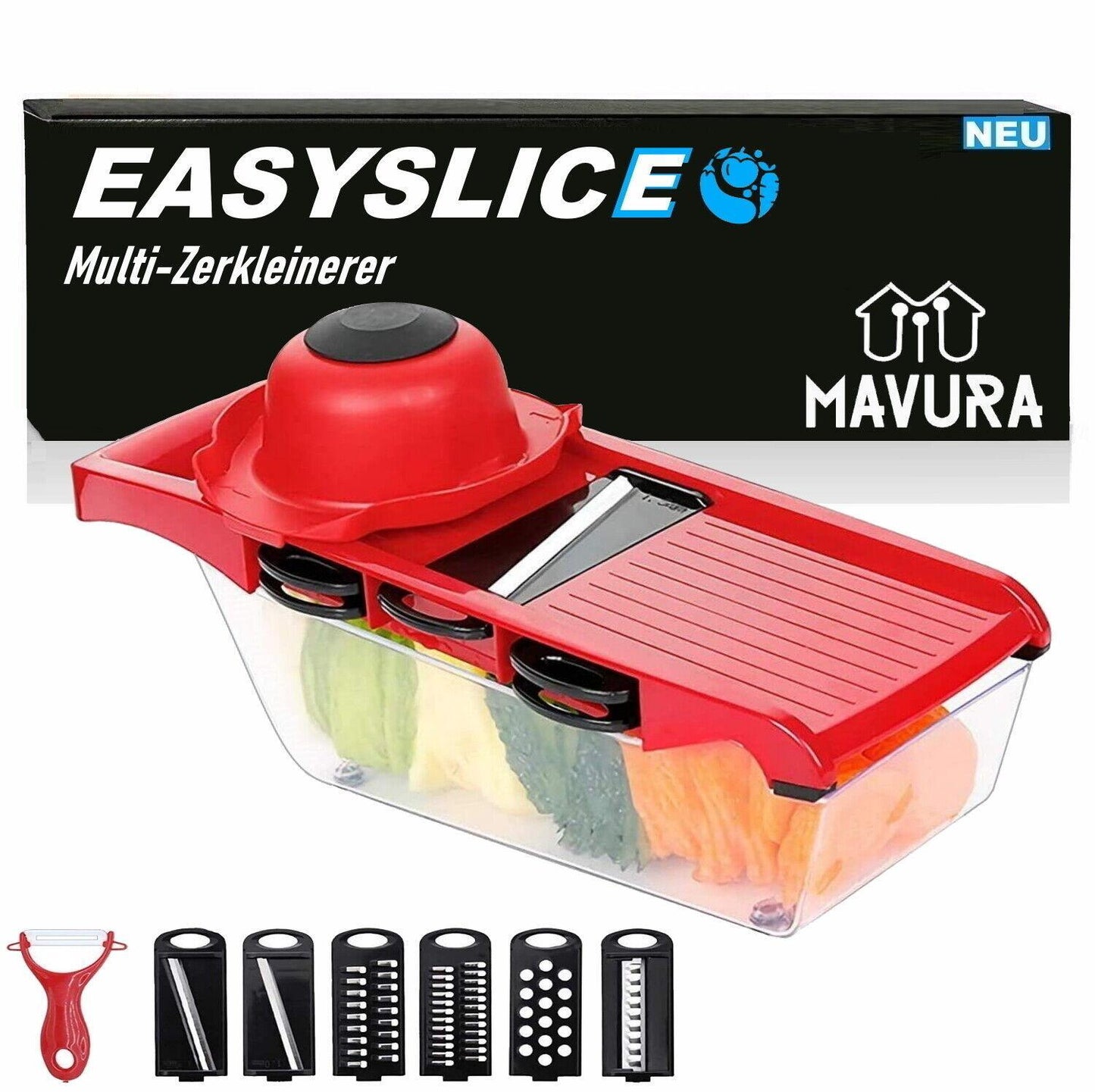 EASYSLICE Mandoline Gemüseschneider Gemüsehobel Multischneider Gemüseschäler