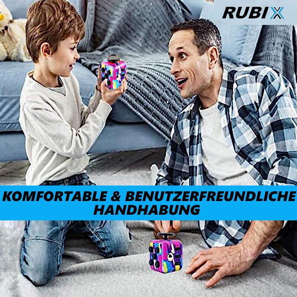 RUBIX Anti-Stress Cube Würfel Stresswürfel zum Stressabbau bei Nervosität Fidget