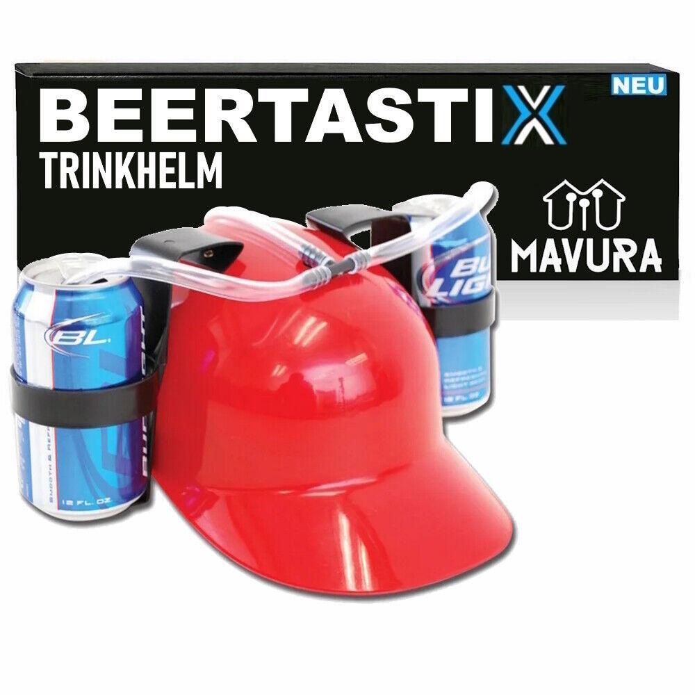 BEERTASTIX Trinkhelm Bierhelm Getränkehalter Getränkehelm Saufhelm Party Helm