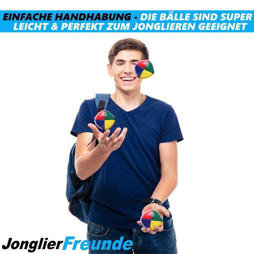 JONGLIERFREUNDE Jonglierbälle Set Premium Jonglierset Jonglieren m.Anleitung 3er