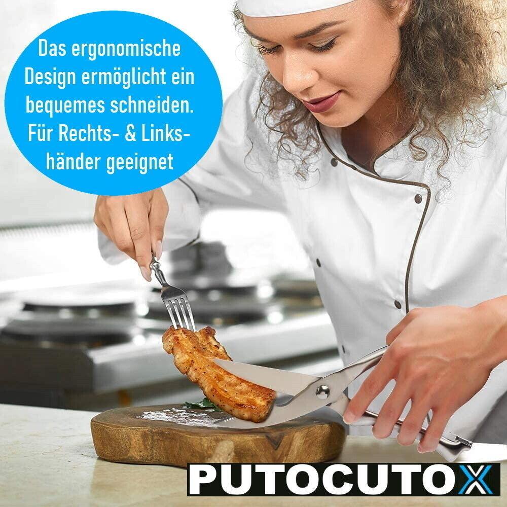 PUTOCUTOX Geflügelschere Fleischschere Edelstahl Hähnchenschere Tranchierschere