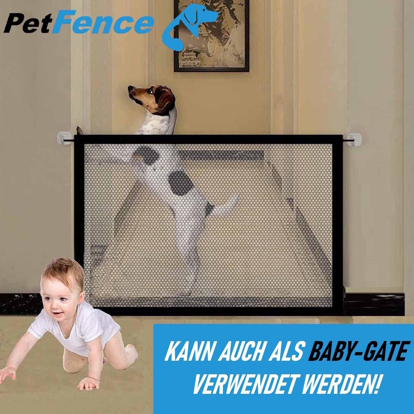 PETFENCE Absperrgitter Treppenschutzgitter Hundeschutzgitter Türschutzgitter