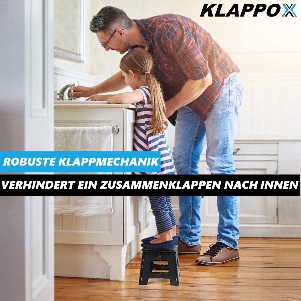 KLAPPOX Klapphocker Faltbarer Tritthocker Hocker Faltstufe Klappsitz Trittstufe