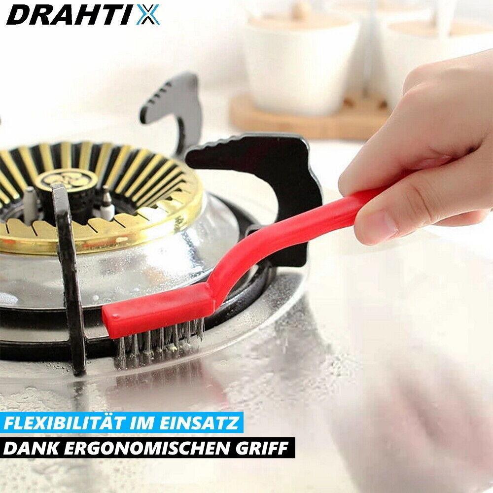 DRAHTIX Mini Drahtbürsten Set Messingbürste Nylon Edelstahl Bürste [3er Set]