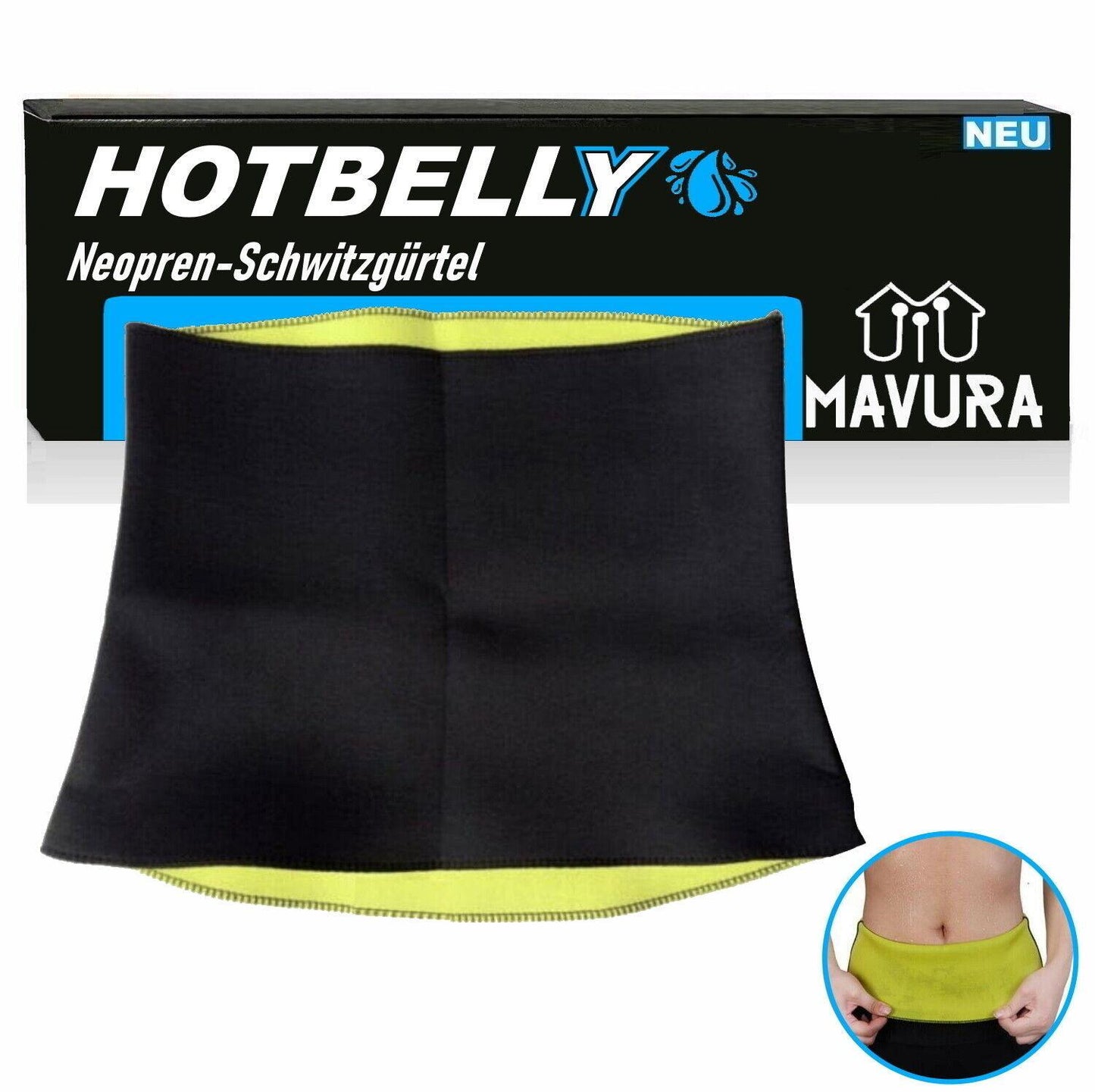 HOTBELLY Bauchweggürtel Belt Abnehmen Bauchtrainer Schwitzgürtel Neopren Gürtel