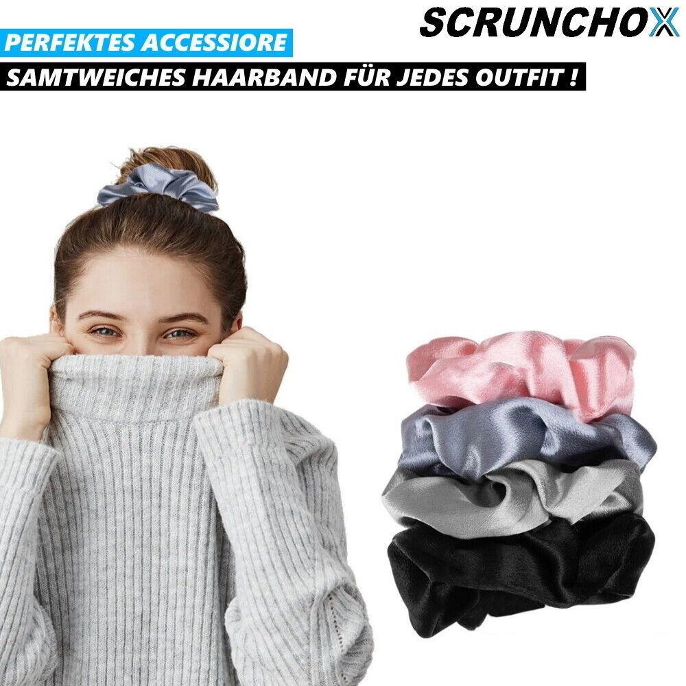 SCRUNCHOX Set Zopfhalter Haarband Haarbänder Haargummi Zopfgummi Zopfband 4Stk