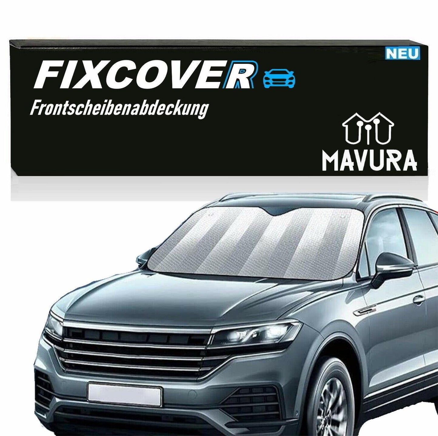 FIXCOVER Frontscheibenabdeckung Scheibenabdeckung Frostschutz UV Sonnenschutz