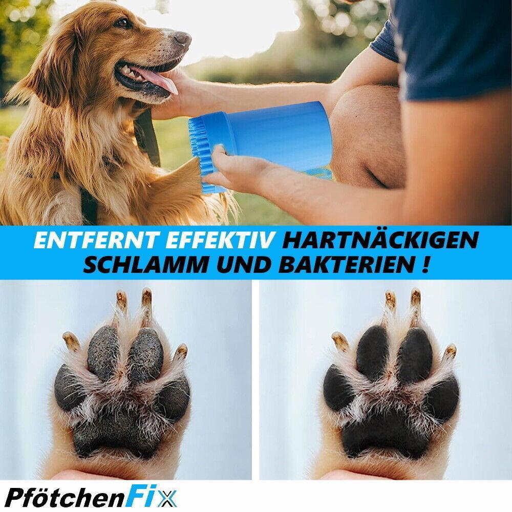 PFÖTCHENFIX Pfotenreiniger Hundepfotenreiniger Massagebürste Hund Katze Silikon