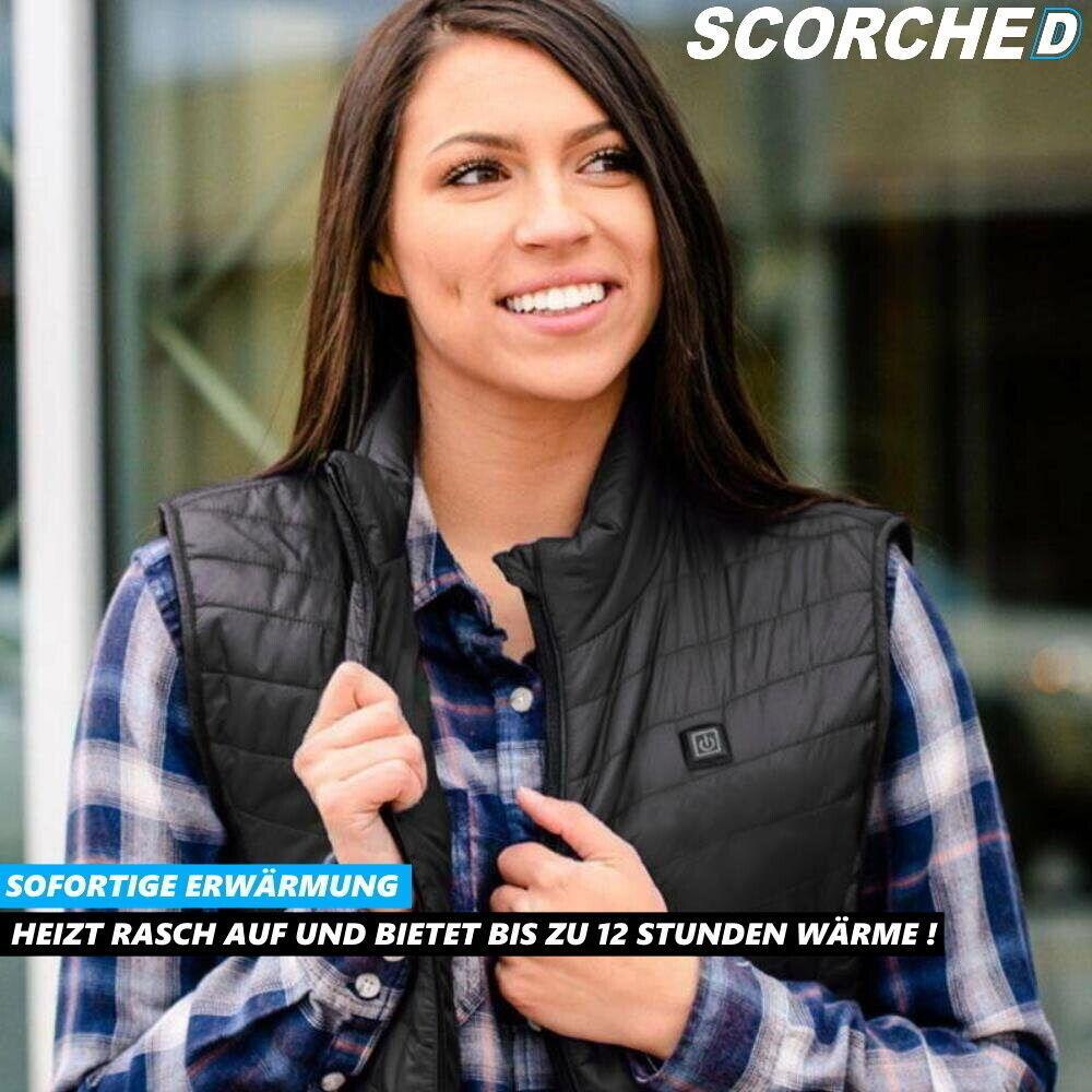 SCORCHED Premium Heizjacke Heizweste Beheizbare Weste Jacke Winter USB - USB