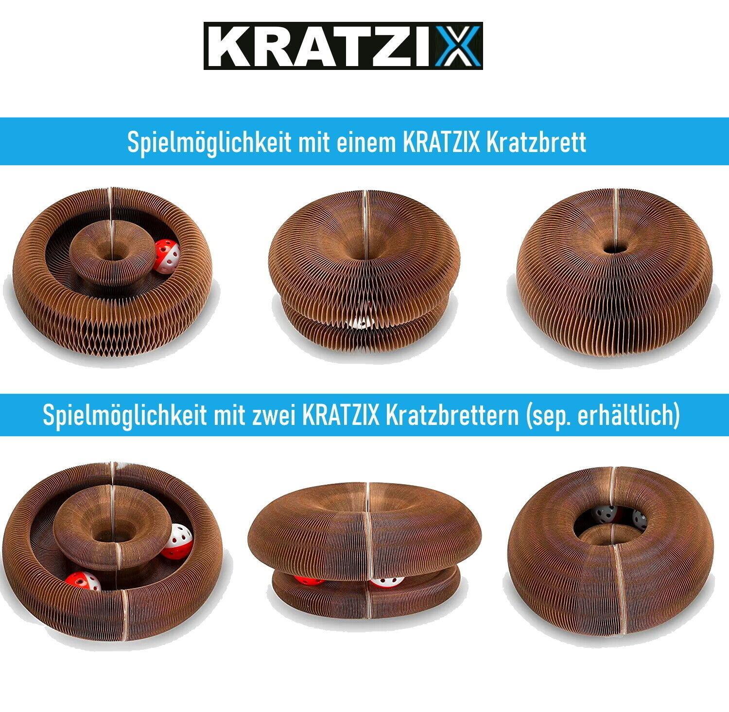 KRATZIX Katzenspielzeug Kratzspielzeug Kratzpappe Katzenkratzbrett faltbar Minze