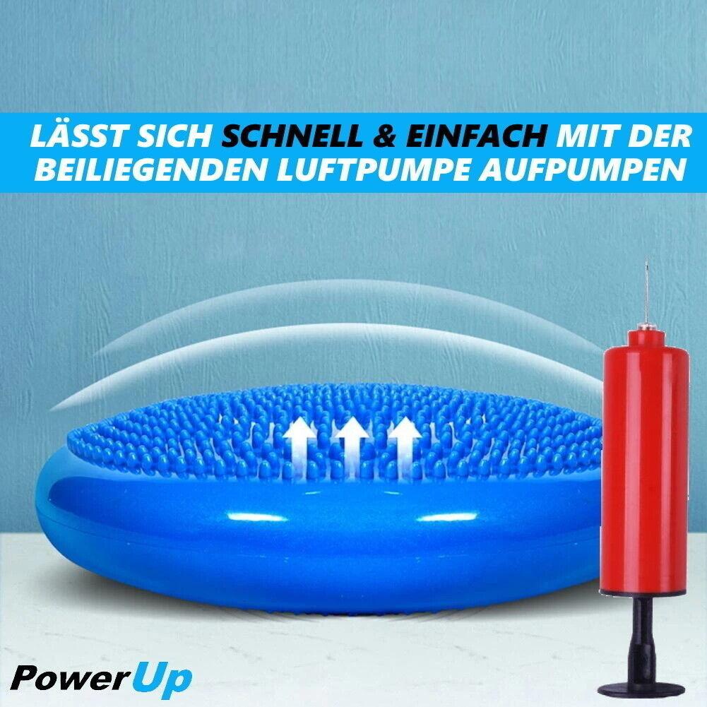 POWERUP Ballsitzkissen Luftkissen Sitzhilfe Sitzkissen Balance Kissen mit Pumpe
