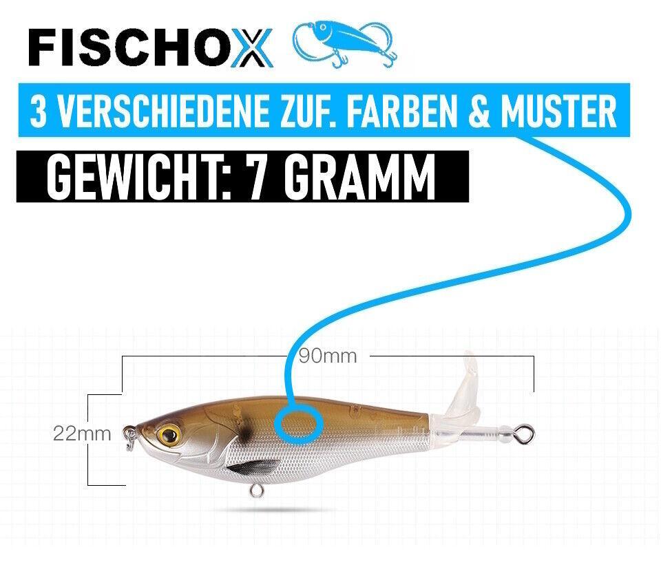 FISCHOX Fischköder Propeller Topköder Plopper Hecht Barsch Zander Forelle 3er