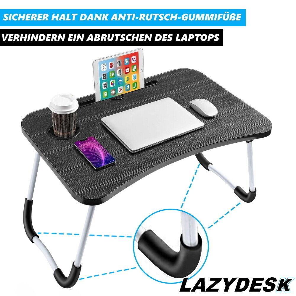 LAZYDESK Klappbarer Laptoptisch Betttisch Notebook Betttablett Frühstückstablett