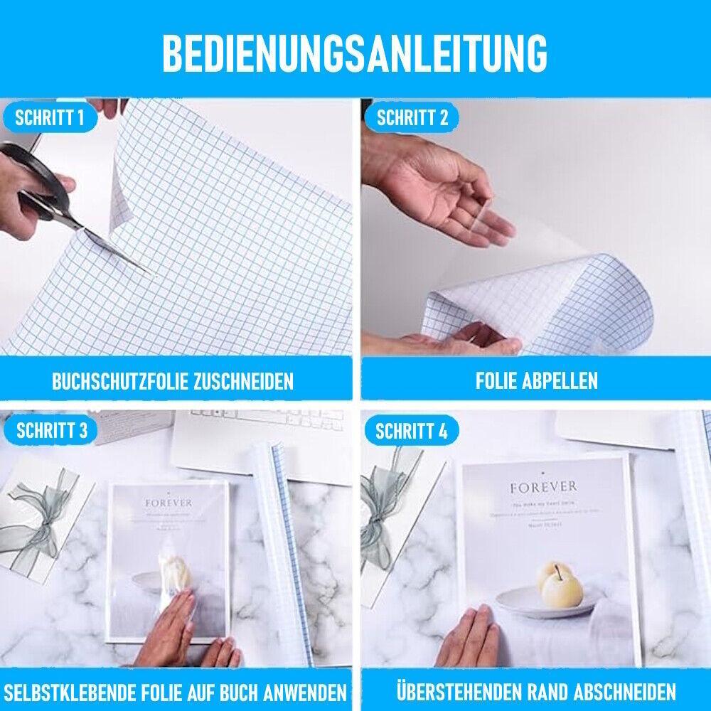BUCHOX Buchschutzfolie Buchfolie Bucheinschlagfolie selbstklebend transparent