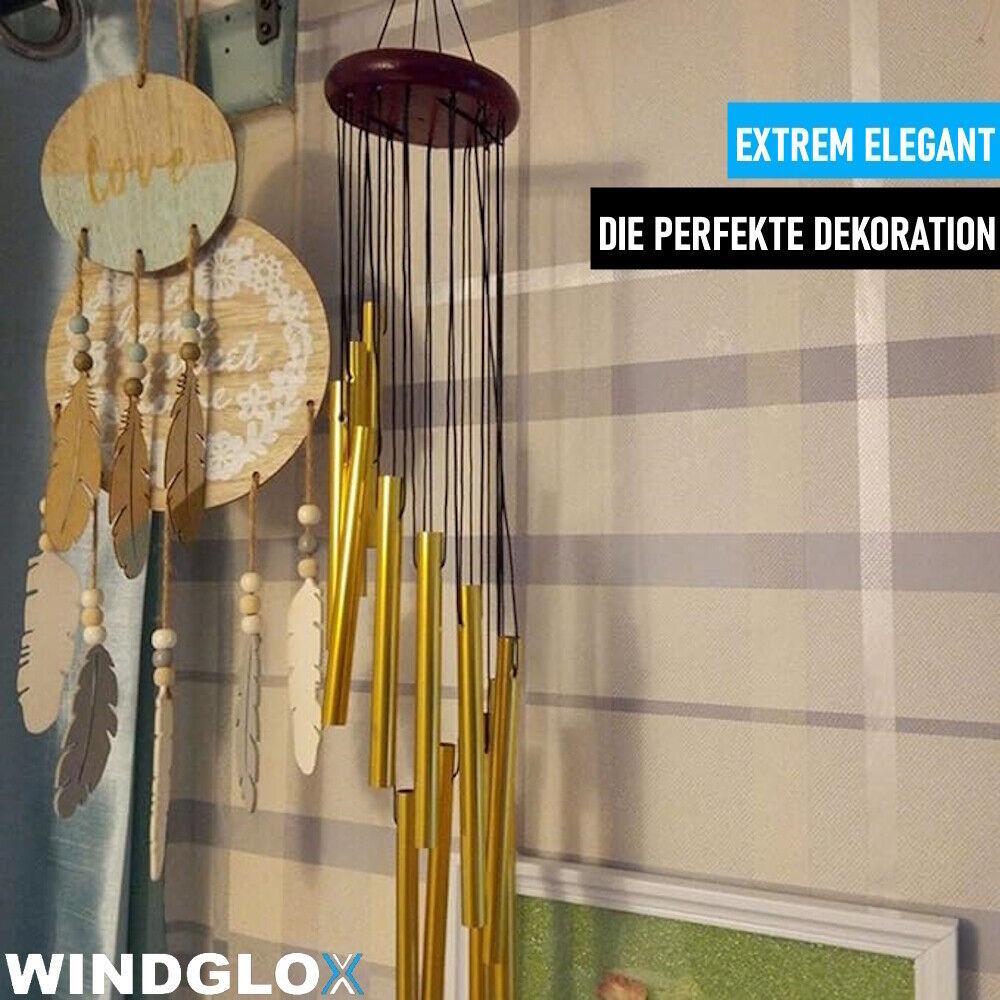 WINDGLOX Klangspiel Glockenspiel Windspiel Gartendekoration Klangröhre Windharfe