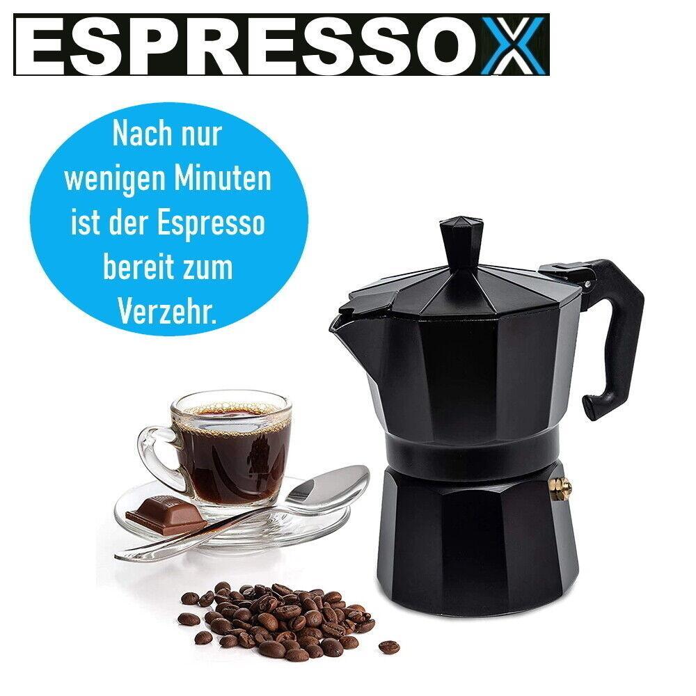 ESPRESSOX Espressokocher Espressomaschine Mokka Maker Espressobereiter schwarz
