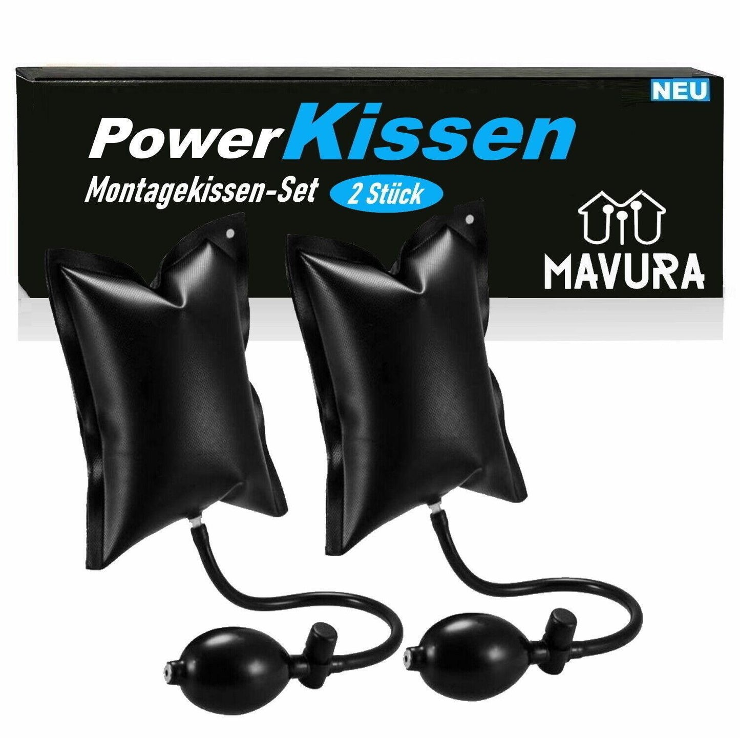 PowerKissen Montagekissen Spreizkissen Montagehilfe Hebel Luftkissen Spanner