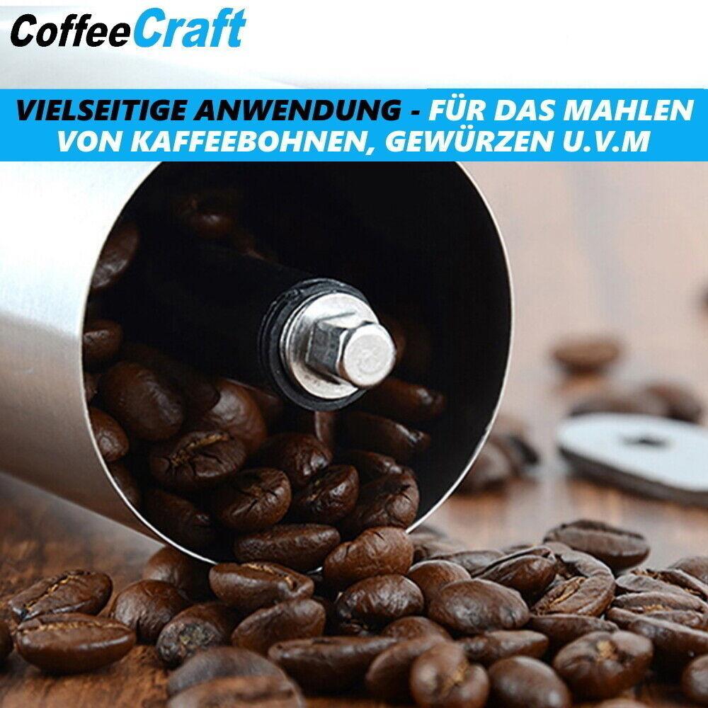 COFFEECRAFT Manuelle Kaffeemühle Edelstahl Handkaffeemühle mit Keramik-Mahlwerk