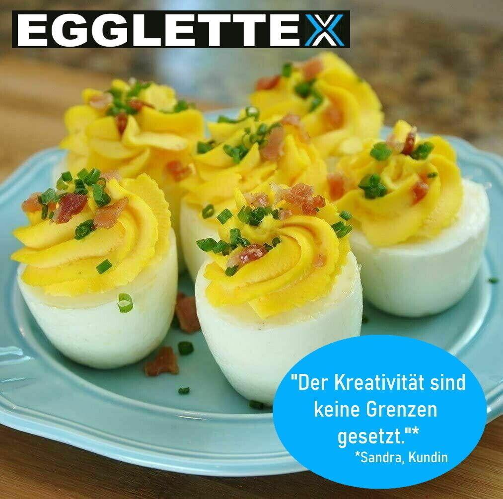 EGGLETTEX Eierkocher ohne Schale Eierbecher Silikon Eierform Egglettes [6er Set]