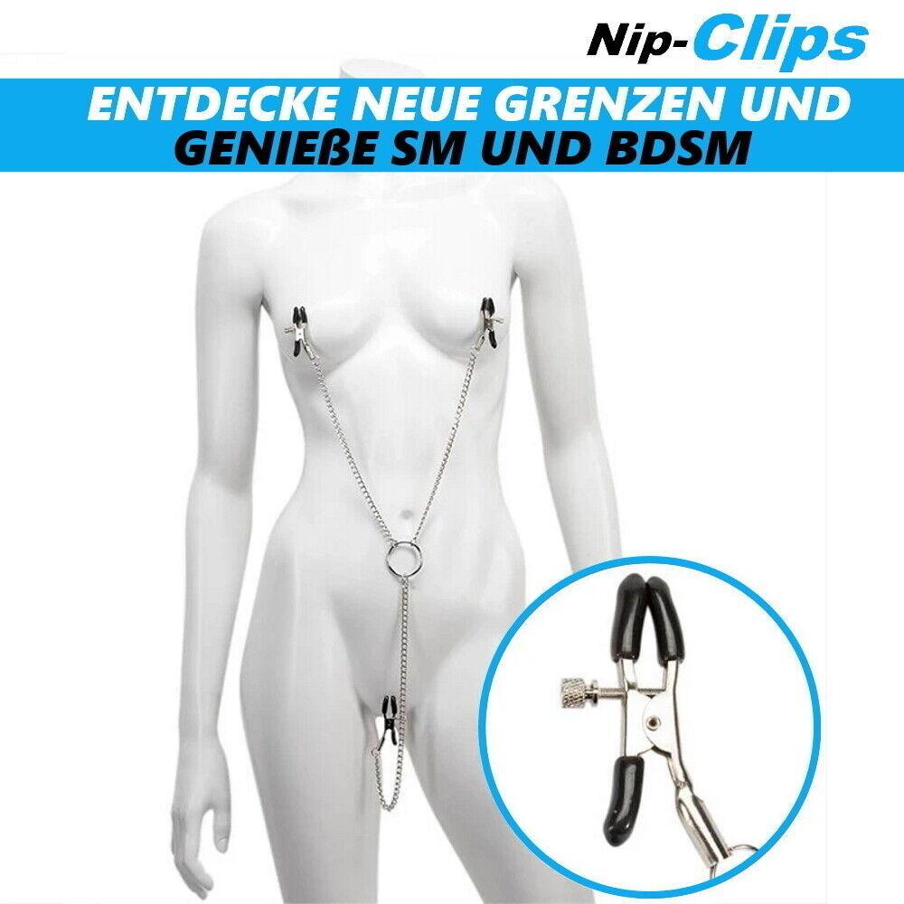NipClips Nippelklemmen Nipple Clamps Metallkette Klitoris SM BDSM Sexspielzeug