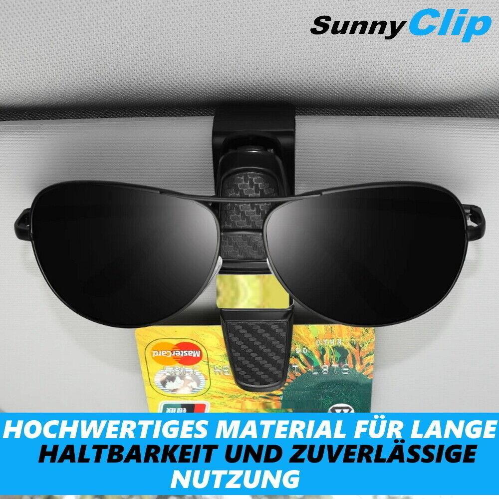 SunnyClip Brillenhalter Auto Sonnenblende Sonnenbrillen Kreditkarten Clip 2er