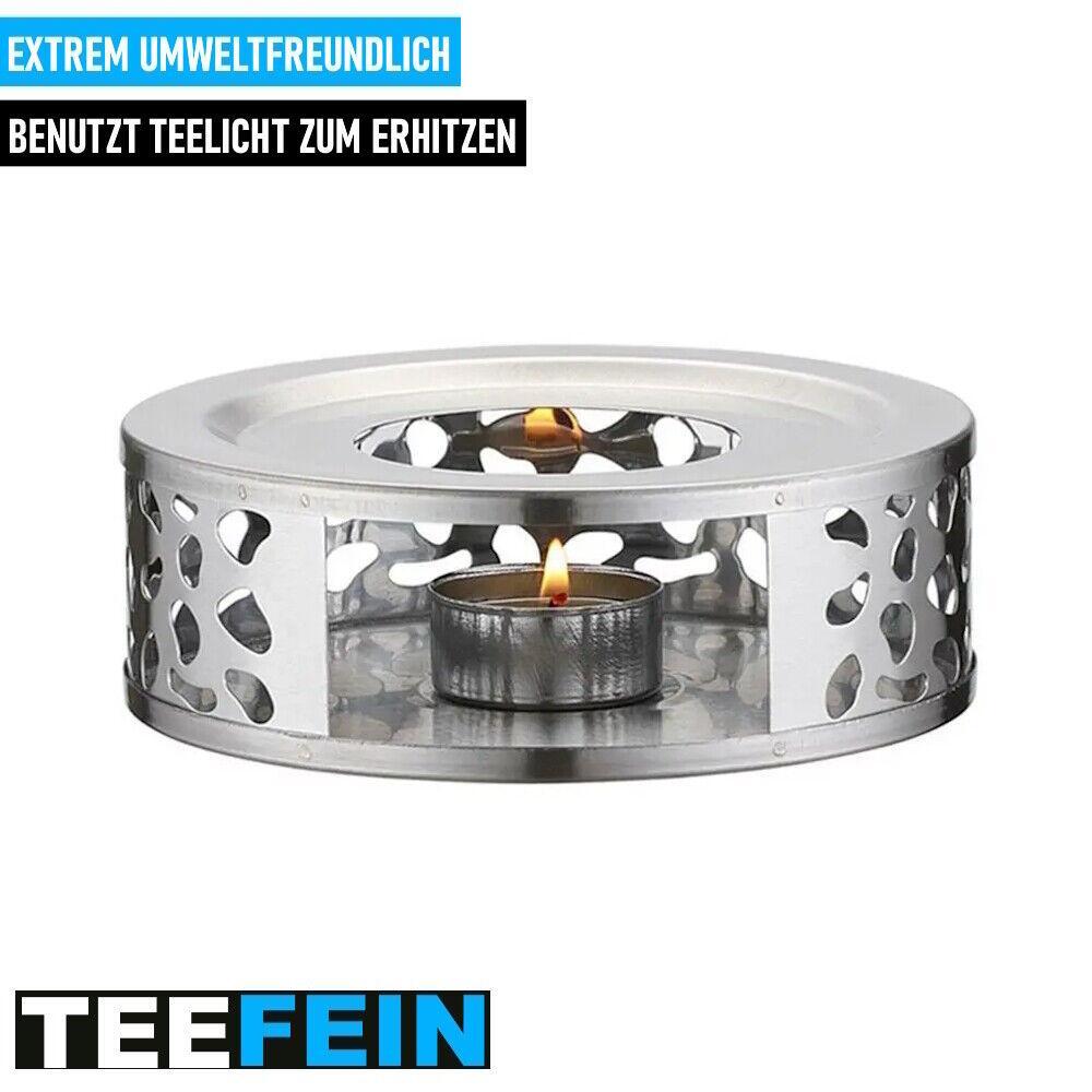 TEEFEIN Teewärmer Edelstahl Teekannenwärmer Stövchen Teeuntersetzer Kaffeewärmer