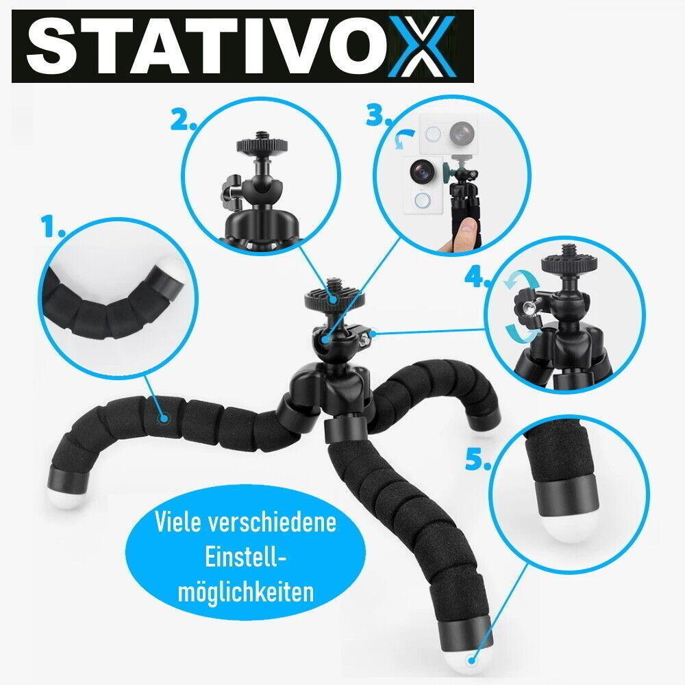STATIVOX Smartphone Stativ flexibel Kamera mit Handy Bluetooth Fernsteuerung