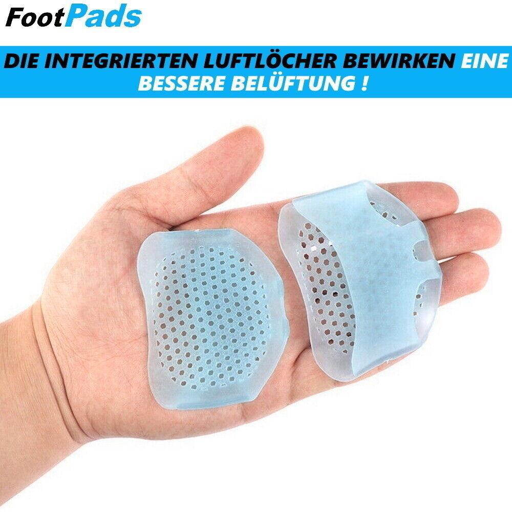 FootPads Vorfußpolster 8x Fußpads Silikon Fußpolster Gel Ballenkissen Metatarsal