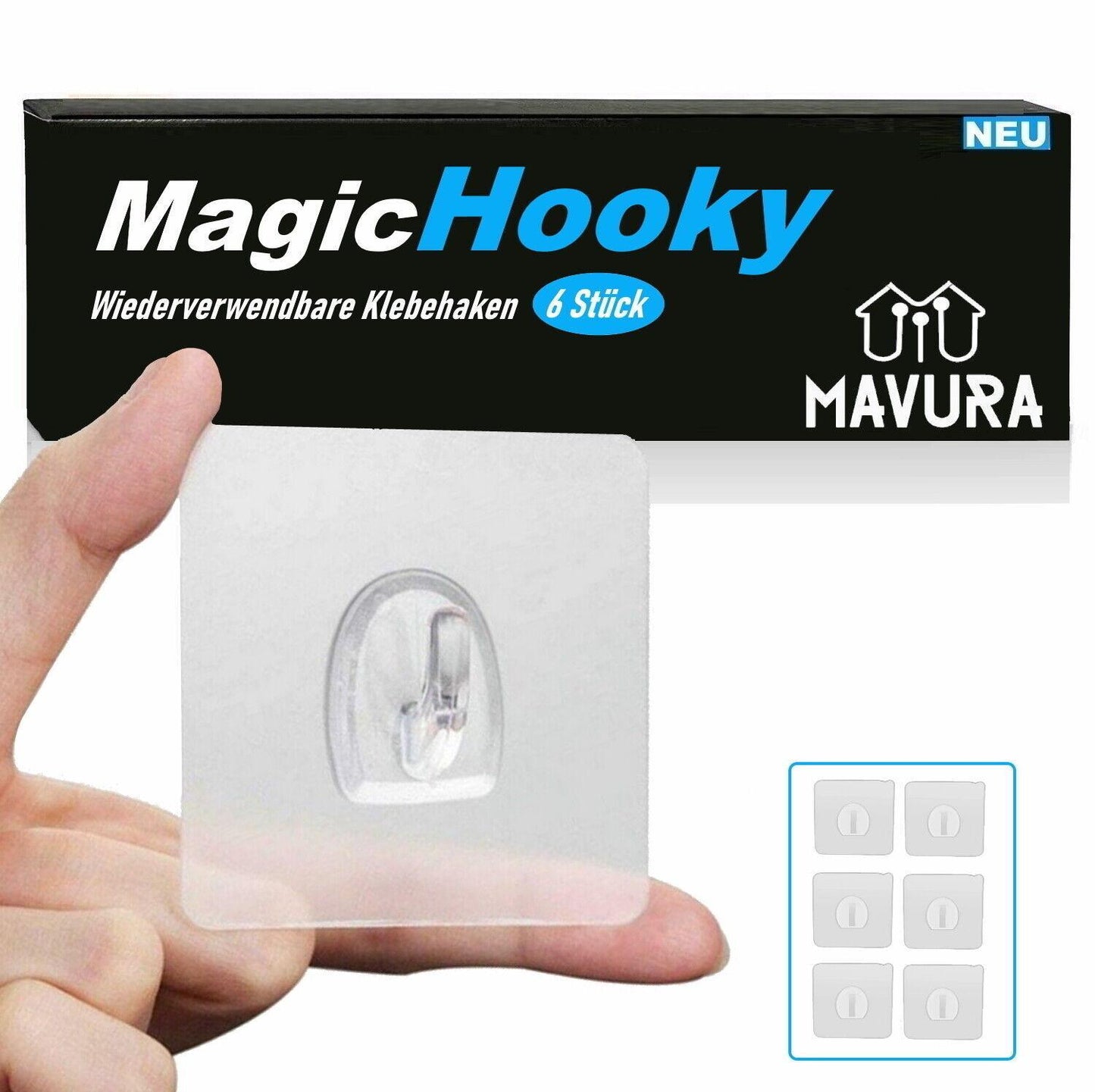 MagicHooky Magische Haken Wunderhaken Das Original wiederverwendbar [6er Set]