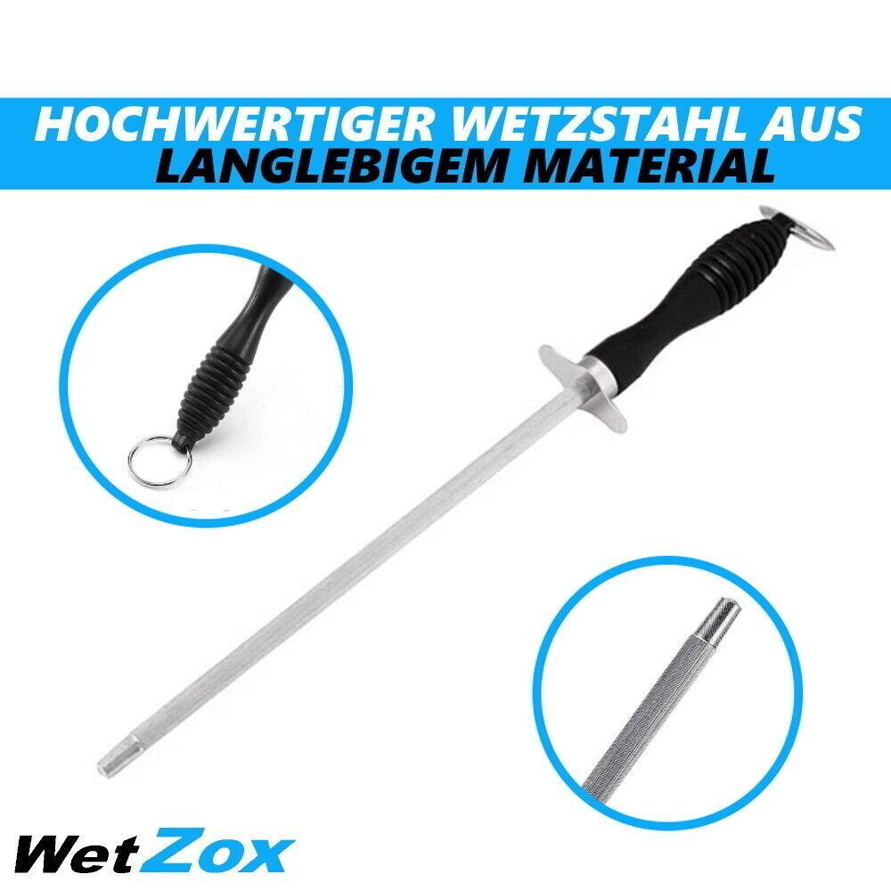 WETZOX Wetzstahl Messerschleifer Wetzstab Messerschärfer Schleifstab dick 29cm