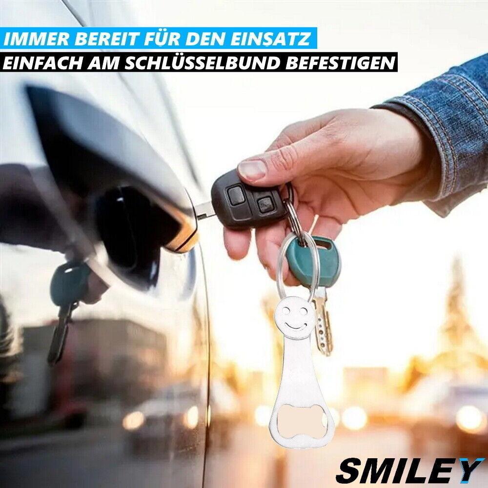 SMILEY Einkaufswagenlöser Einkaufswagenchip abziehbar Flaschenöffner Metall [2x]