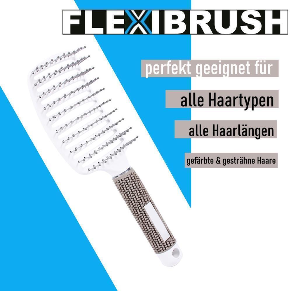 FLEXIBRUSH Anti-Ziepen Haarbürste Detangler Bürste Kopfmassage Kamm Entwirren