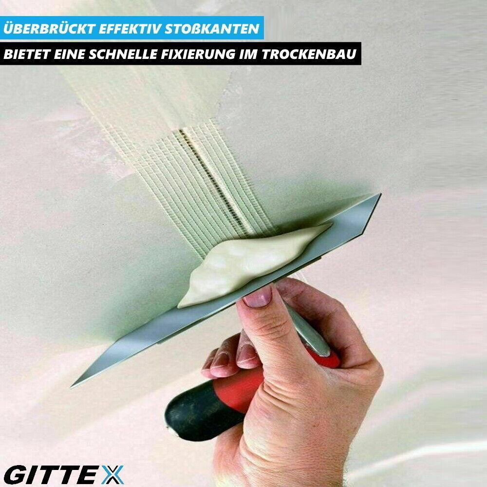 GITTEX 3x Glasfaser Gewebeband Glasfaserband Fugenband Wand Reparatur Band