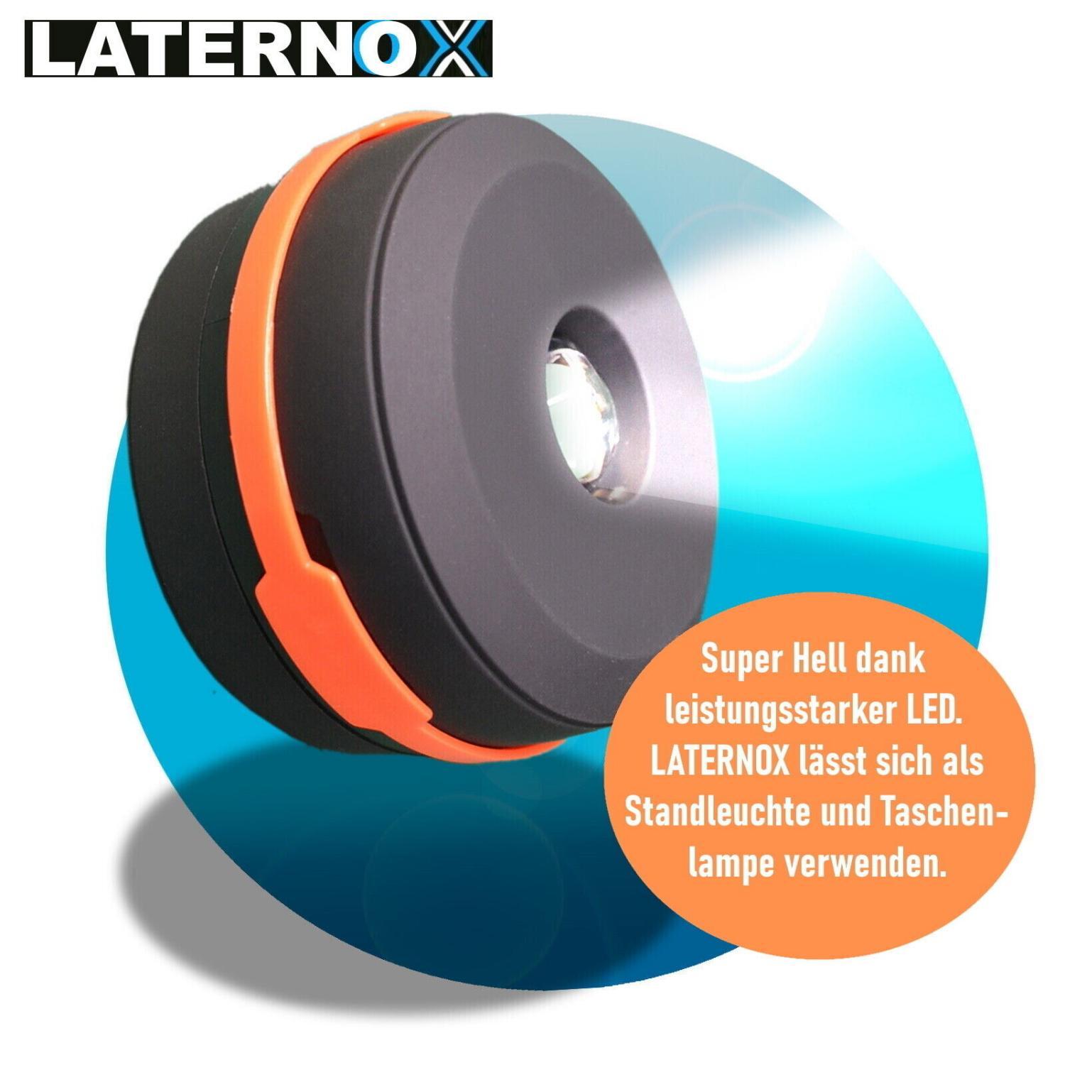 LATERNOX LED Camping Laterne Batterie Tischlampe Hängelampe Zeltlampe wetterfest