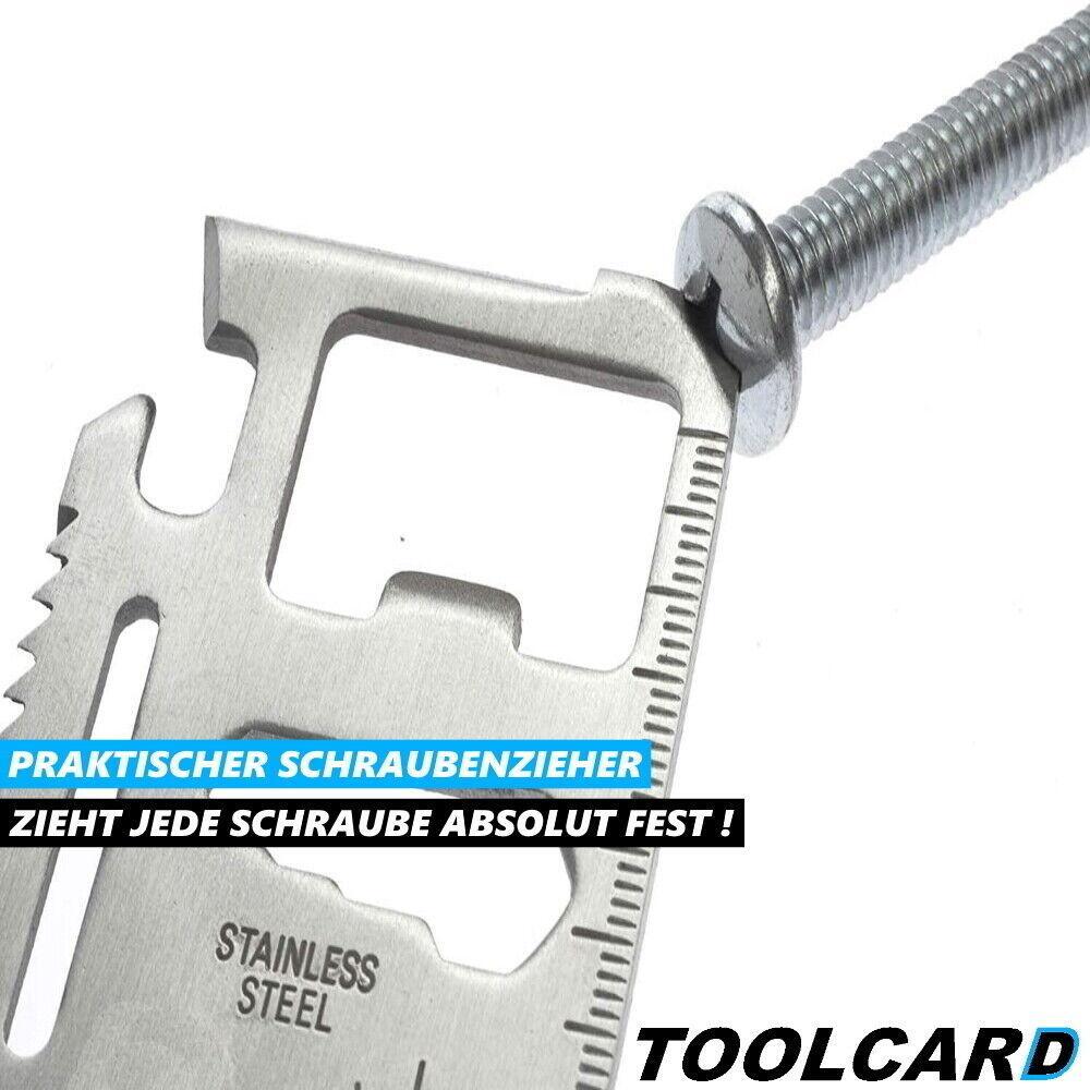 TOOLCARD Multitool Kreditkarte Messer Säge Öffner Scheckkarte Werkzeug 14in1