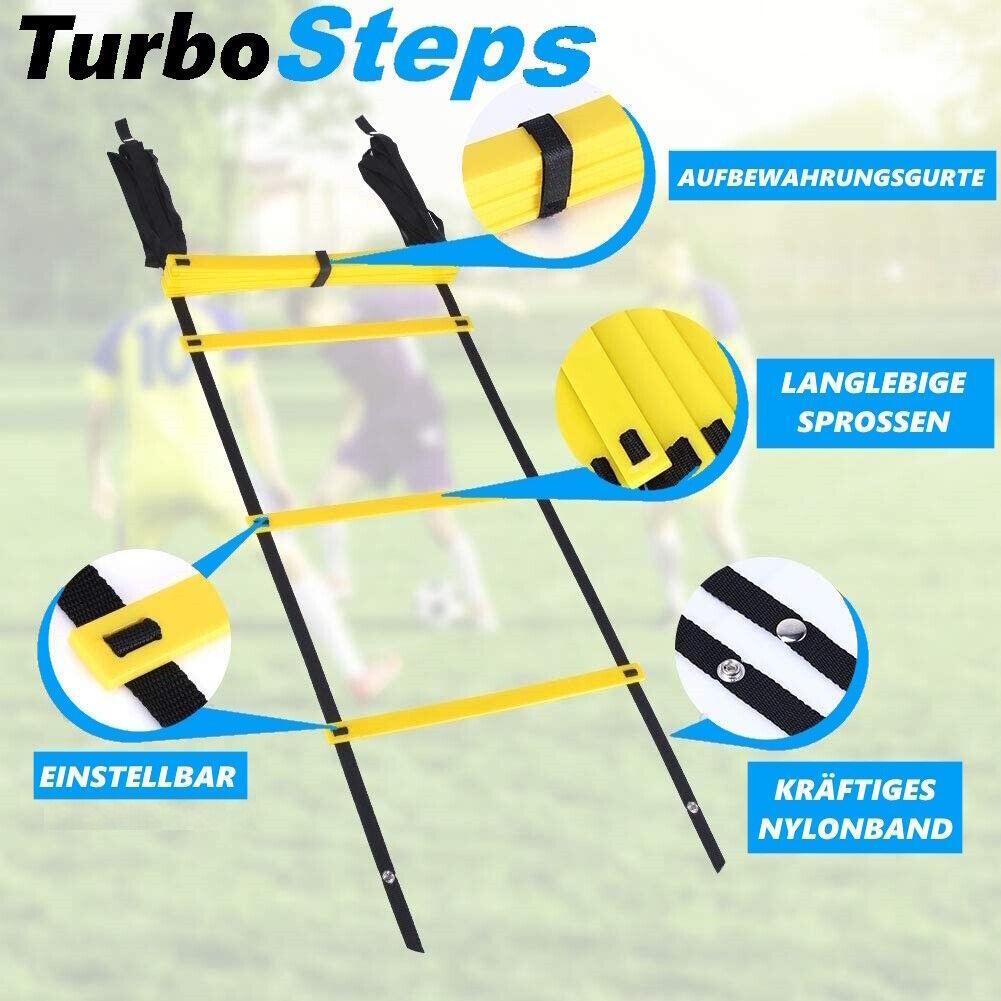 TurboSteps Profi Koordinationsleiter Trainingsleiter Fußball Sportler mit Tasche