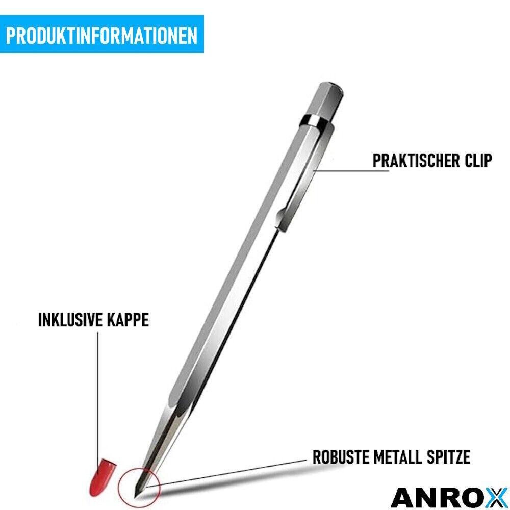 ANROX Anreißstift Anreißer Anreißnadel Reißnadel Metall Holz Keramik Glas [4er]