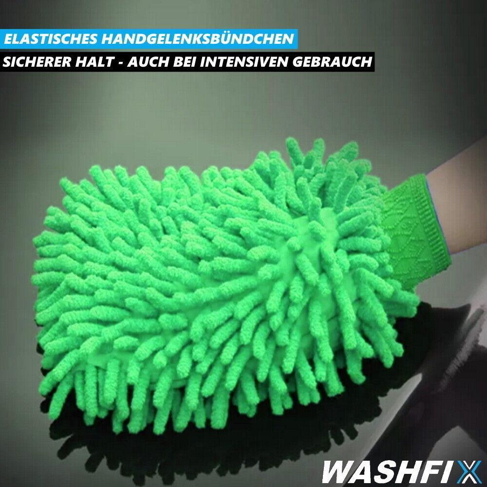 WASHFIX Profi Autowaschhandschuh Mikrofaser Handschuh Autoschwamm Waschbürste