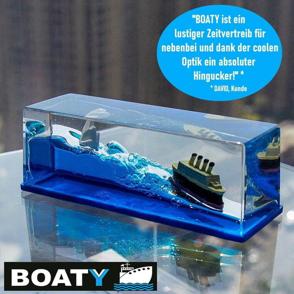 BOATY Unsinkbares Boot Glaskugel Schüttelkugel Deko Boot Geschenk Titanic