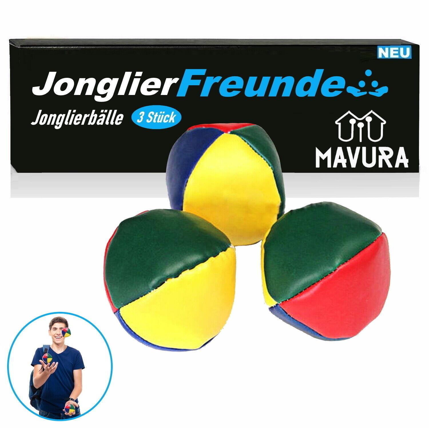 JONGLIERFREUNDE Jonglierbälle Set Premium Jonglierset Jonglieren m.Anleitung 3er