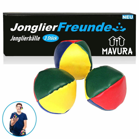 JONGLIERFREUNDE Jonglierbälle Set Premium Jonglierset Jonglieren m.Anleitung 3er