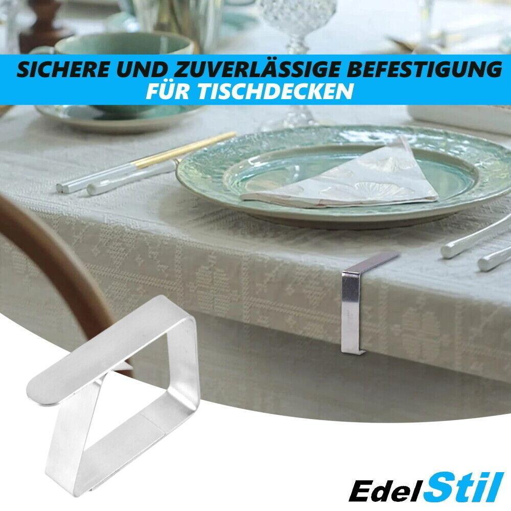 EdelStil Tischtuchklammern Tischtuchhalter rostfrei Edelstahl Tischklammern 8Set