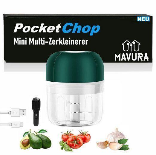 POCKETCHOP Elektrischer Mini Zerkleinerer Akku Multi-Zerkleinerer USB Chopper