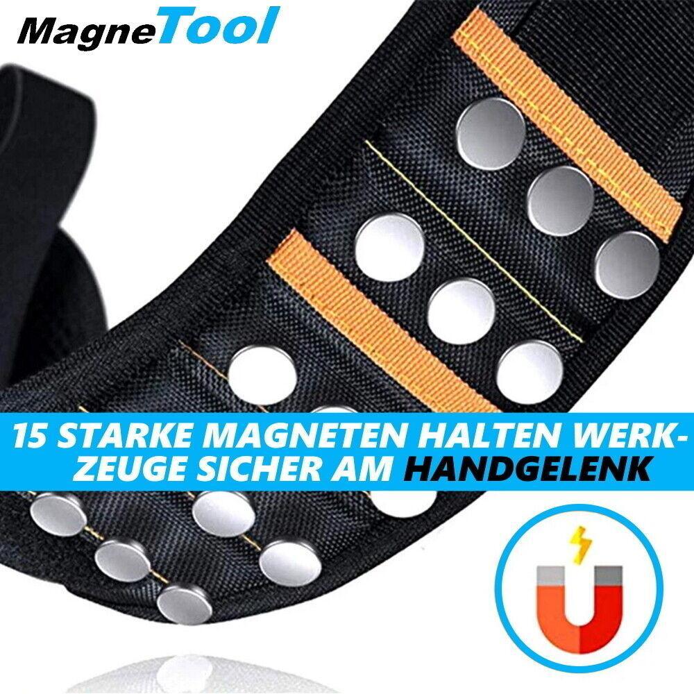 MagneTool Werkzeug Armband Magnetisches Armband 15 starke Magnete Magnetarmband