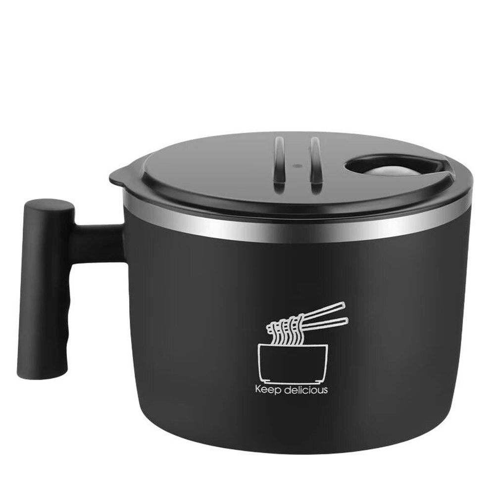 Edelstahl-Schüssel mit Deckel für Instant-Nudeln, tragbar DE.