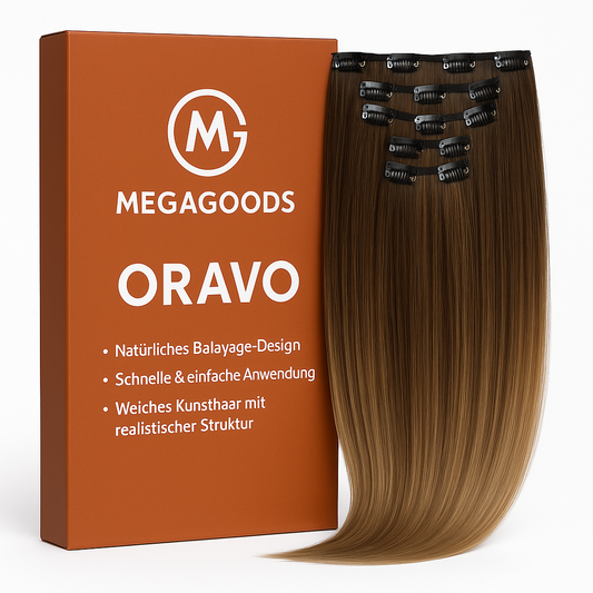 Clip-in Haarverlängerung 60 cm dicht voluminös synthetisch DE.