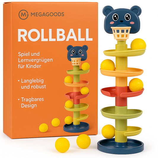 Montessori Kugelbahn Lernspielzeug Kinder Geschenk mit 7 Bällen DE.