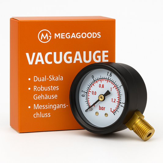 Vakuum-Manometer 2" Dual-Skala 1/4" NPT -30HG/0PS DE.
