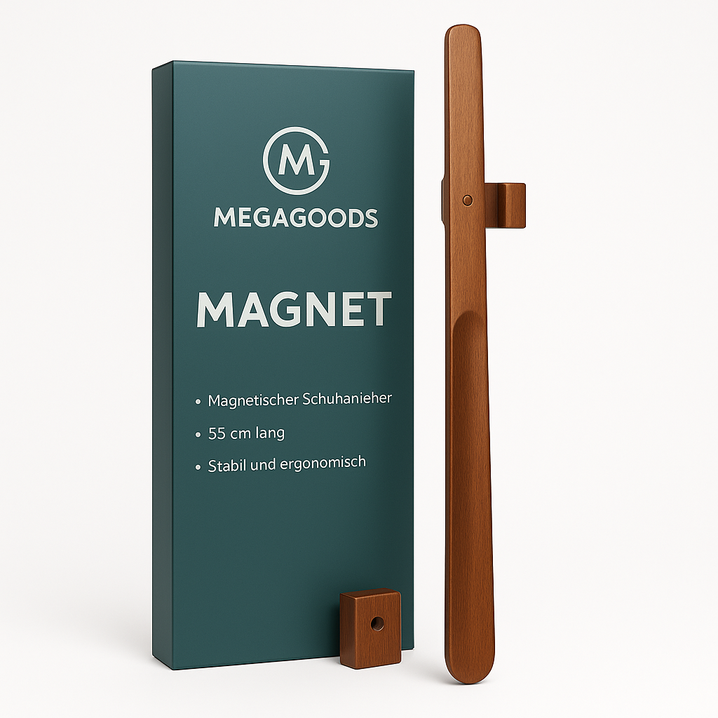 Schuhanzieher Holz 55 cm mit Magnet lang stabil ergonomisch DE.
