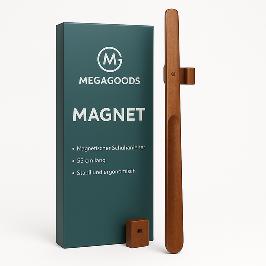 Schuhanzieher Holz 55 cm mit Magnet lang stabil ergonomisch DE.